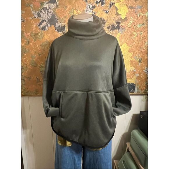 The North Face Slacker Poncho Sweatshirt Olive Green Size S/M - Picture 5 of 13